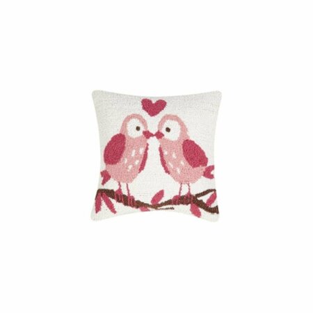 PUESTA EN ESCENA 12 x 12 in. Love Birds Polyester Filler Hook Pillow, 2PK PU3124513